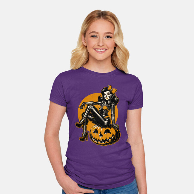 Halloween Pinup-Womens-Fitted-Tee-Studio Mootant