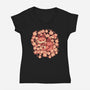 Autumn Leaf Fox-Womens-V-Neck-Tee-TechraNova