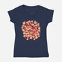 Autumn Leaf Fox-Womens-V-Neck-Tee-TechraNova