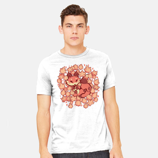 Autumn Leaf Fox-Mens-Heavyweight-Tee-TechraNova