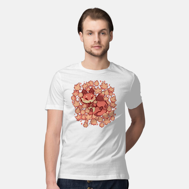 Autumn Leaf Fox-Mens-Premium-Tee-TechraNova