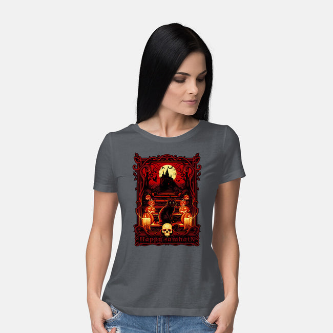 Happy Samhain-Womens-Basic-Tee-daobiwan