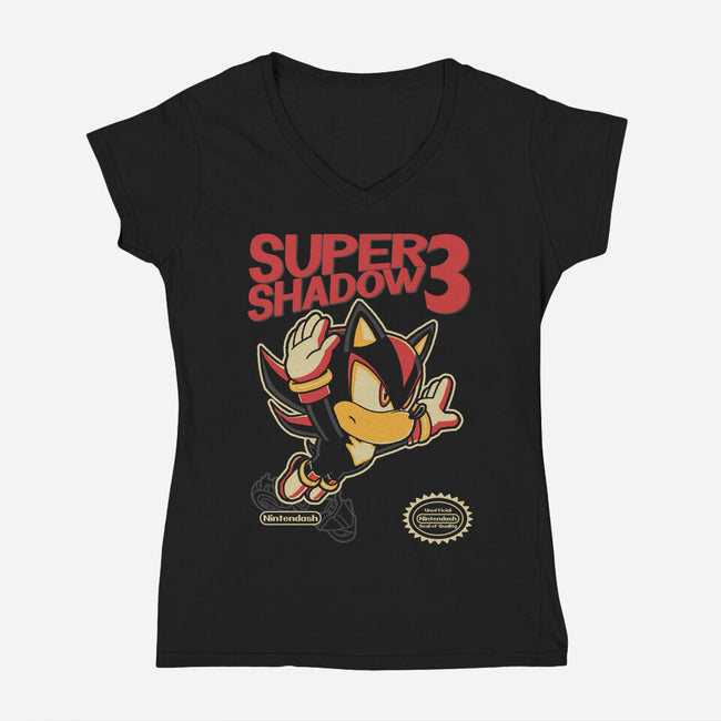 Super Shadow 3-Womens-V-Neck-Tee-naomori