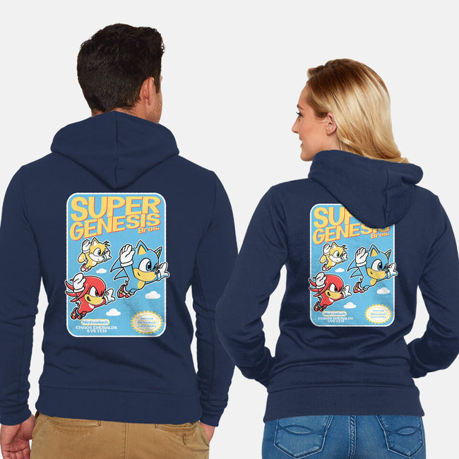 Super Genesis Bros-Unisex-Zip-Up-Sweatshirt-naomori