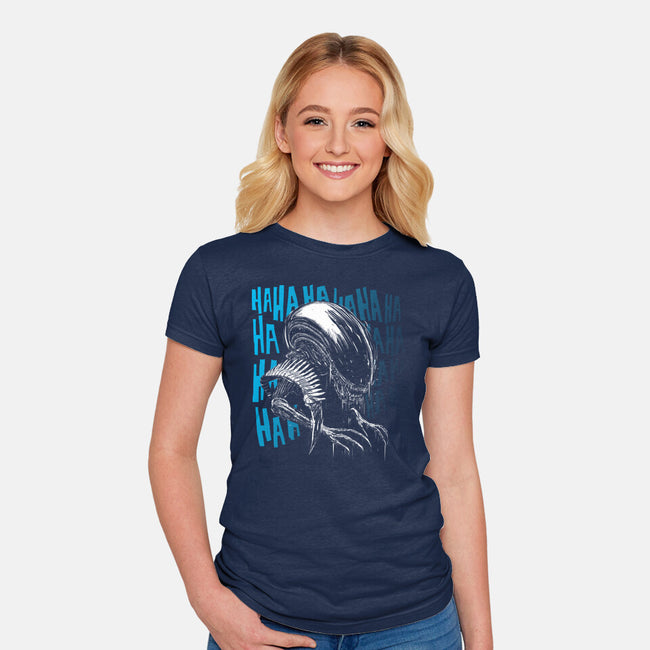 No One Can Hear You Laugh-Womens-Fitted-Tee-kharmazero