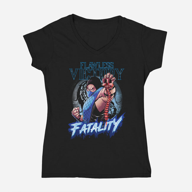 Flawless Victory Fatality-Womens-V-Neck-Tee-Diego Oliver