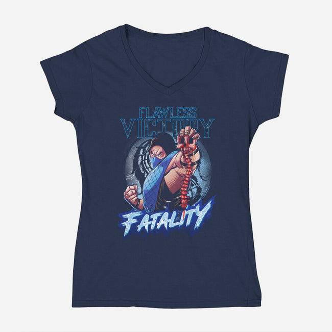 Flawless Victory Fatality-Womens-V-Neck-Tee-Diego Oliver