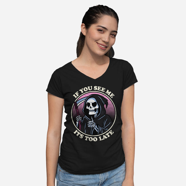 Too Late-Womens-V-Neck-Tee-fanfreak1