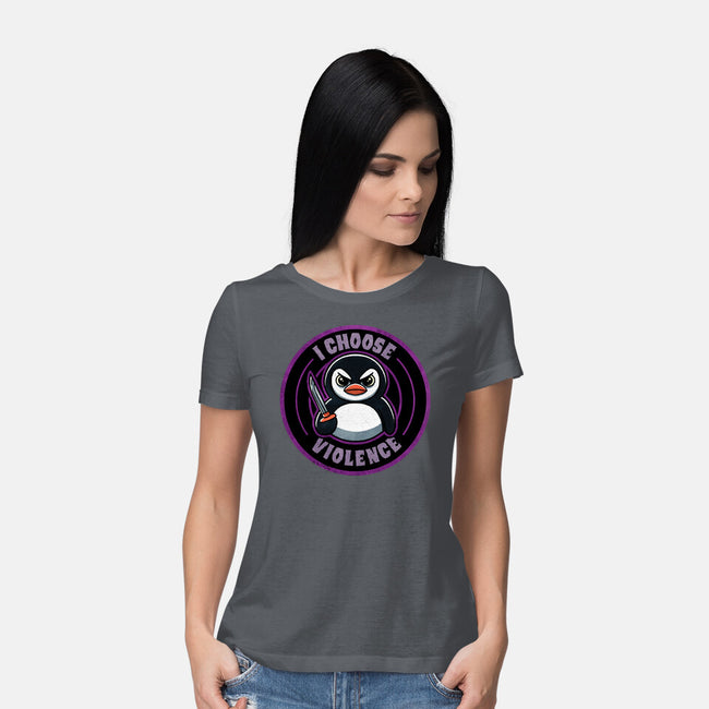 Violent Penguin-Womens-Basic-Tee-fanfreak1