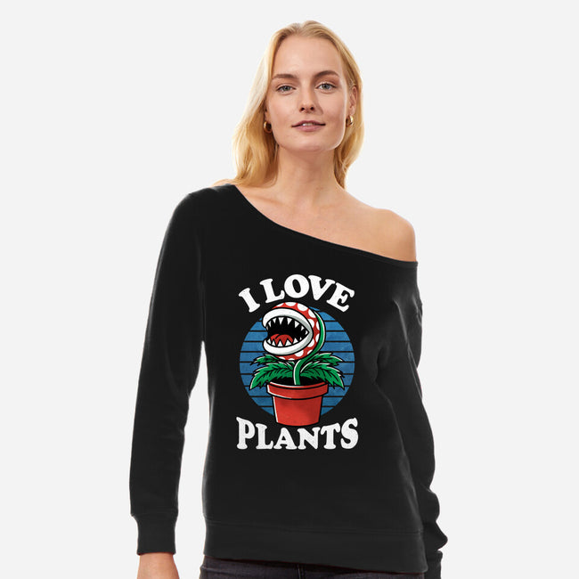 I Love Plants-Womens-Off Shoulder-Sweatshirt-fanfreak1