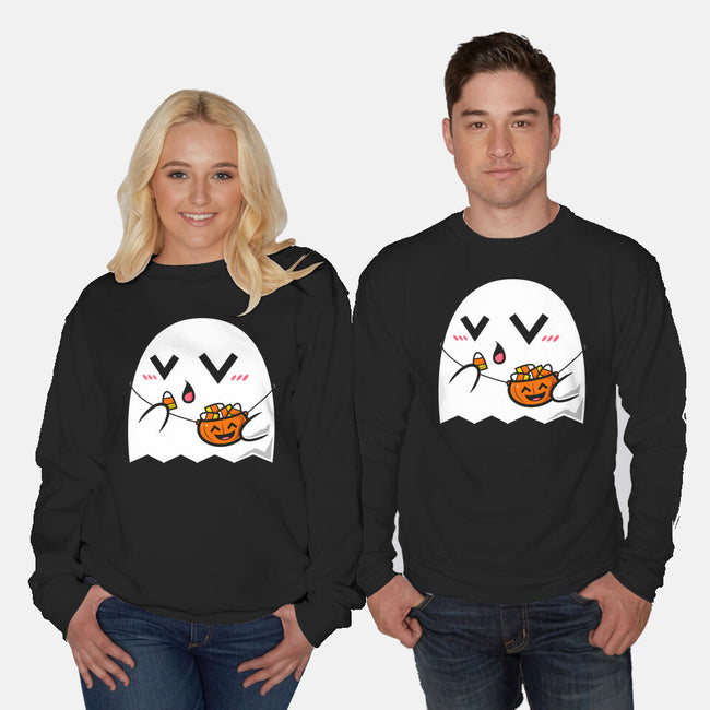 Kawaii Ghost-Unisex-Crew Neck-Sweatshirt-krisren28