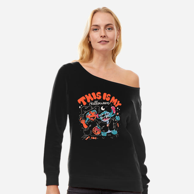 My Halloween-Womens-Off Shoulder-Sweatshirt-yumie