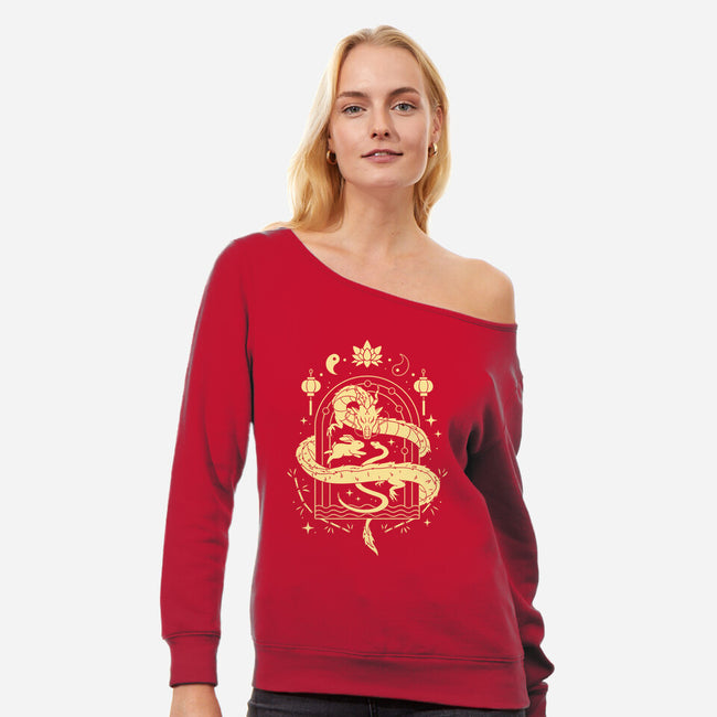 The Chinese Zodiac-Womens-Off Shoulder-Sweatshirt-yumie