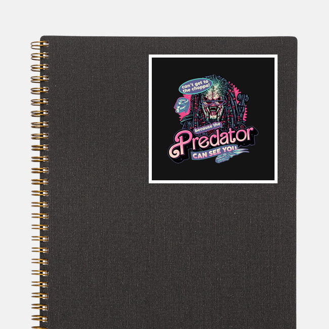 Predator Can See You-None-Glossy-Sticker-glitchygorilla