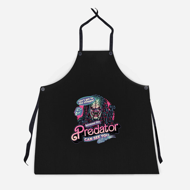 Predator Can See You-Unisex-Kitchen-Apron-glitchygorilla