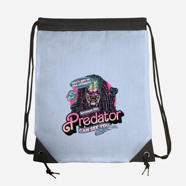 Predator Can See You-None-Drawstring-Bag-glitchygorilla