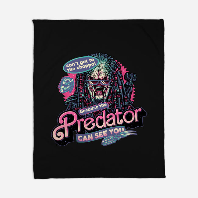 Predator Can See You-None-Fleece-Blanket-glitchygorilla