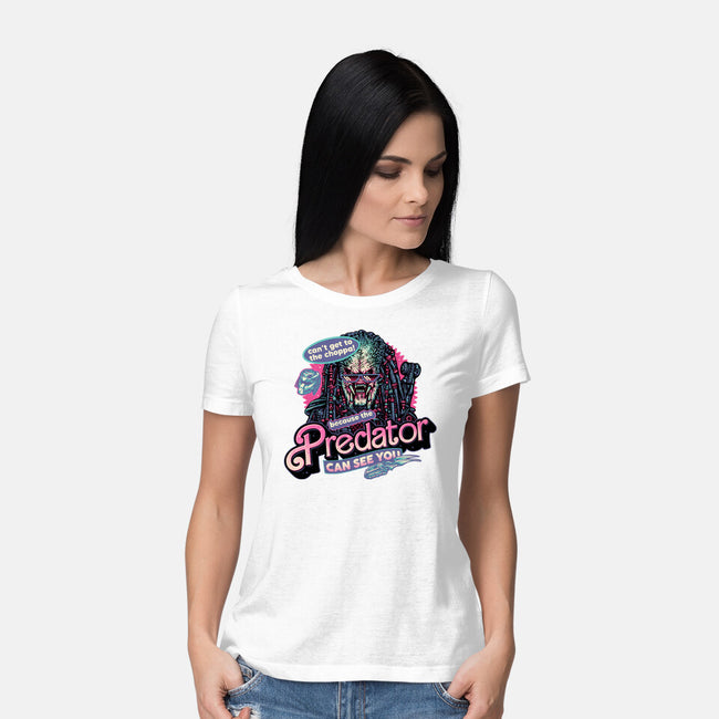 Predator Can See You-Womens-Basic-Tee-glitchygorilla