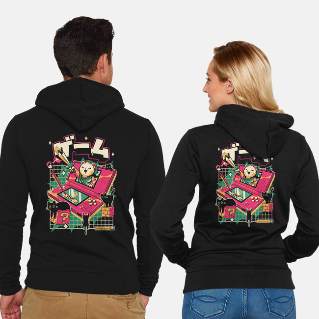 Meowtendo DS-Unisex-Zip-Up-Sweatshirt-Yuri Santos Art