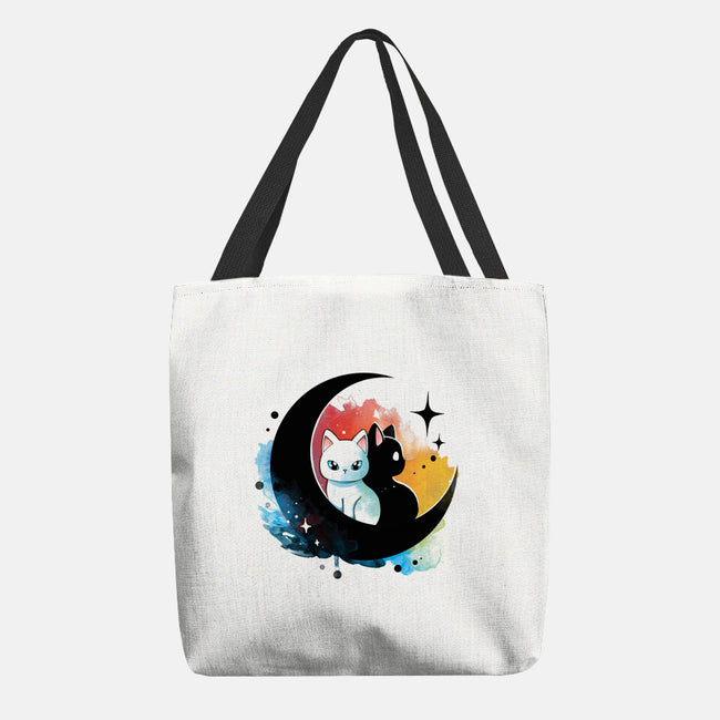 Moon Color Kittens-None-Basic Tote-Bag-Vallina84