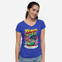 Xeno Bites-Womens-V-Neck-Tee-Joel