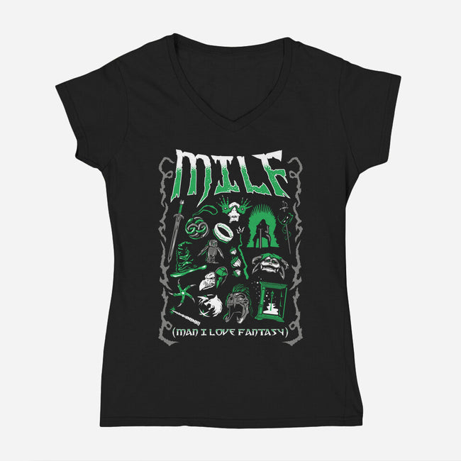 Man I Love Fantasy-Womens-V-Neck-Tee-demonigote