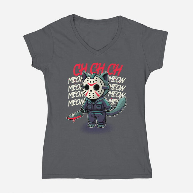 Meow Meow Meow-Womens-V-Neck-Tee-Astrobot Invention