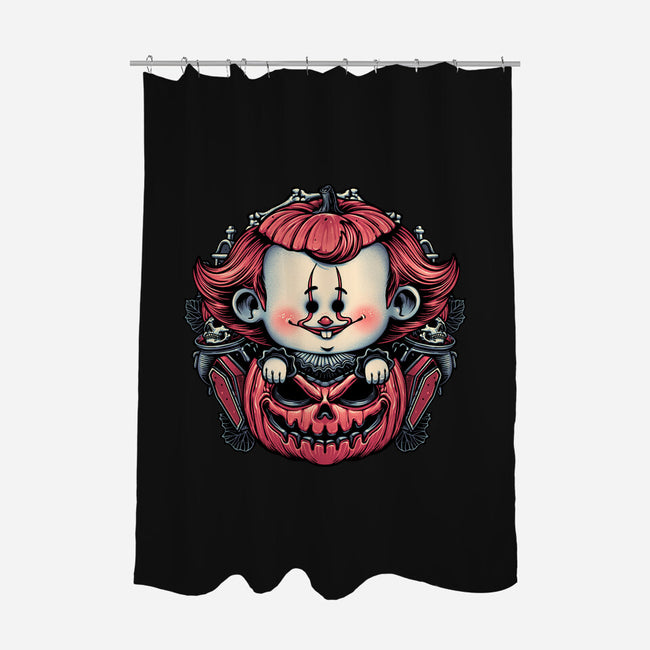 Cute Little Clown-None-Polyester-Shower Curtain-glitchygorilla