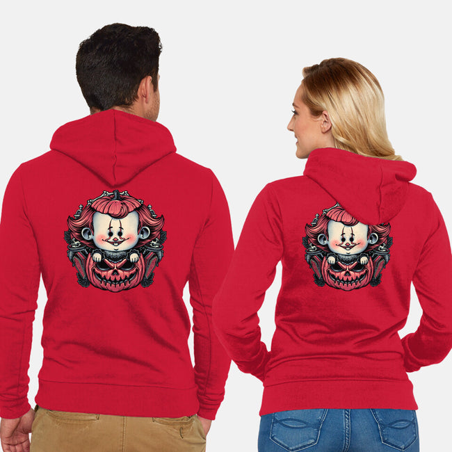 Cute Little Clown-Unisex-Zip-Up-Sweatshirt-glitchygorilla