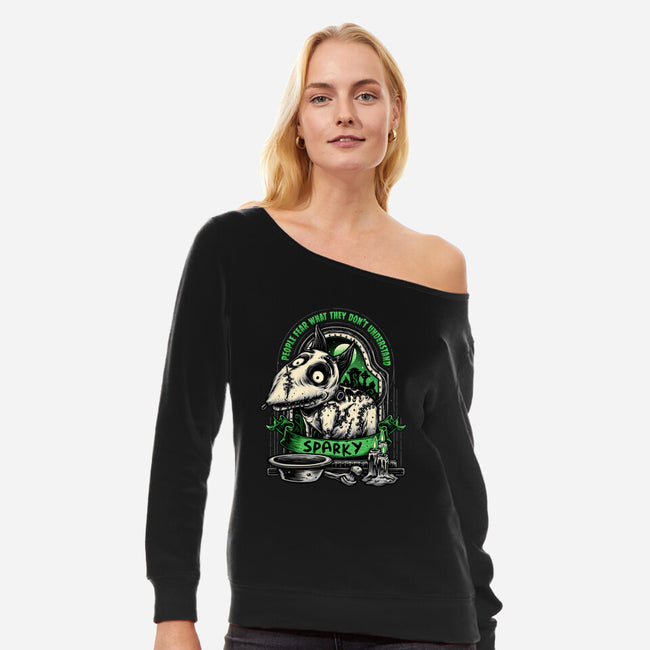 Halloween Dog-Womens-Off Shoulder-Sweatshirt-glitchygorilla