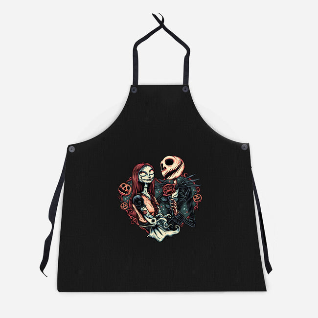 Skeleton Love-Unisex-Kitchen-Apron-glitchygorilla