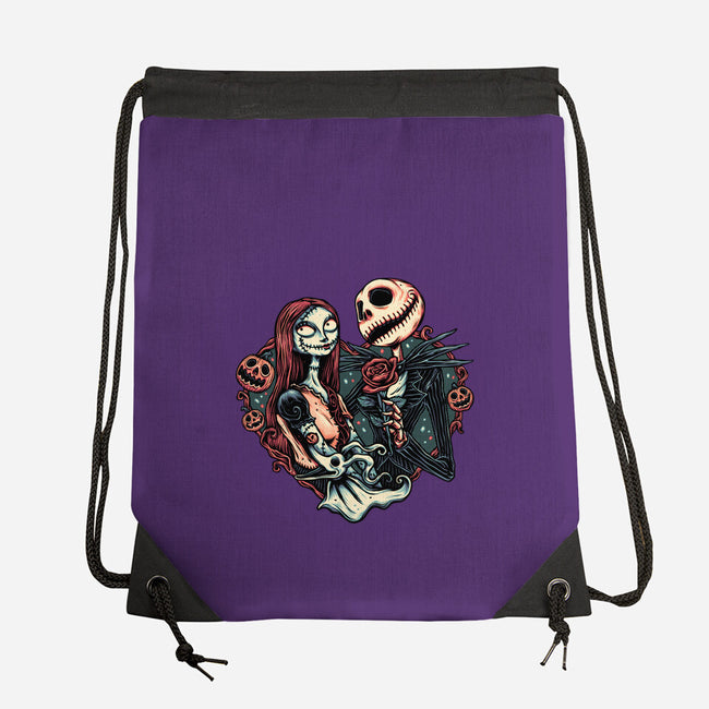 Skeleton Love-None-Drawstring-Bag-glitchygorilla