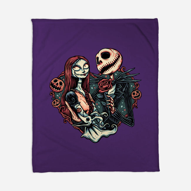 Skeleton Love-None-Fleece-Blanket-glitchygorilla