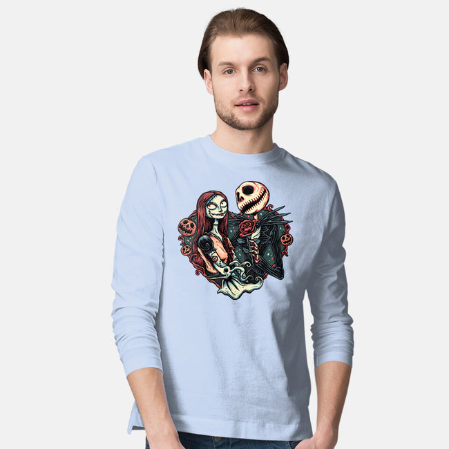 Skeleton Love-Mens-Long Sleeved-Tee-glitchygorilla