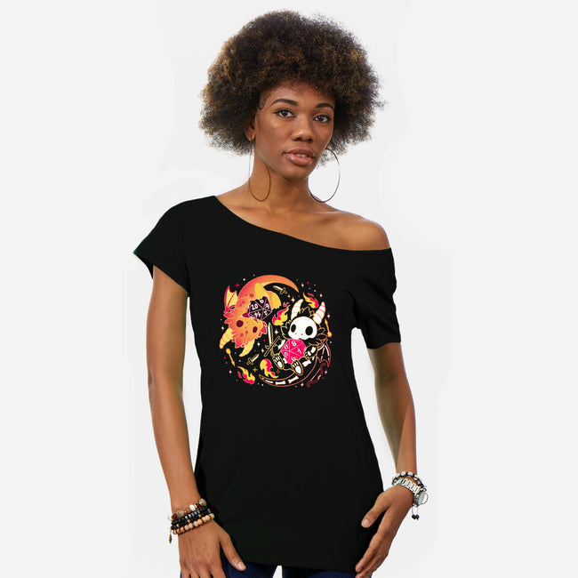 Winner Loser Dice Dragon-Womens-Off Shoulder-Tee-Vallina84