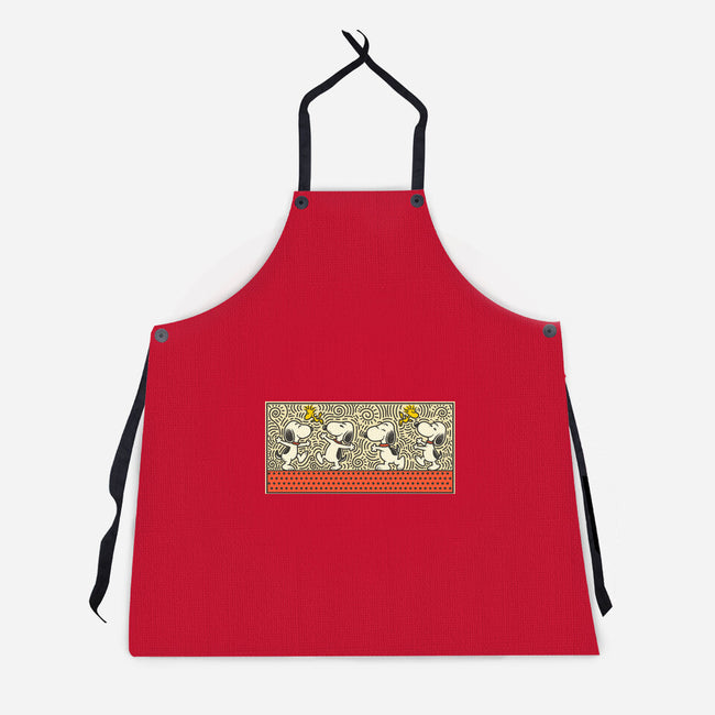 Doodle Friends-Unisex-Kitchen-Apron-erion_designs