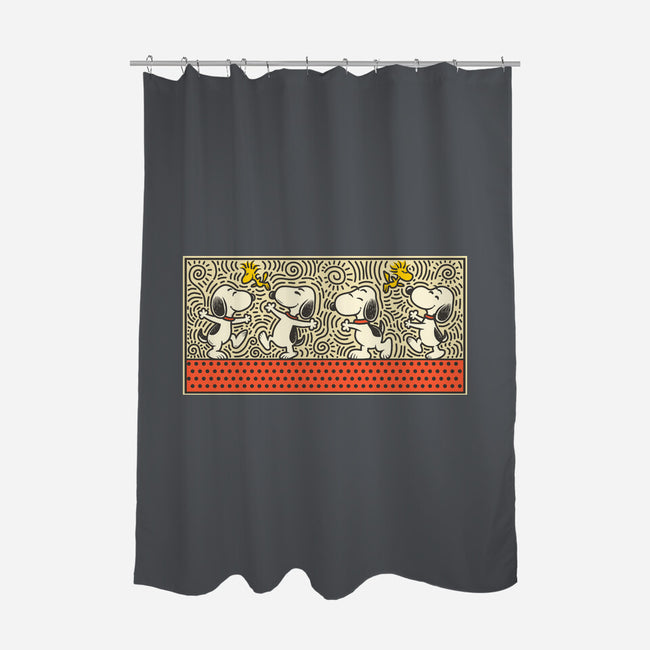 Doodle Friends-None-Polyester-Shower Curtain-erion_designs