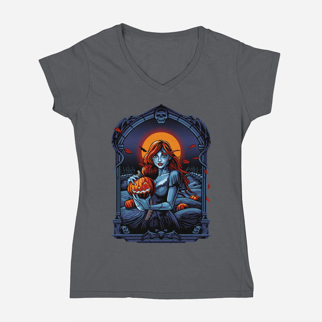 Autumn Wind-Womens-V-Neck-Tee-daobiwan