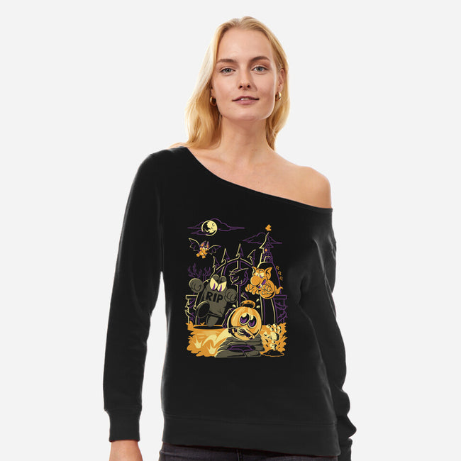 Jigging Into Madness-Womens-Off Shoulder-Sweatshirt-Henrique Torres