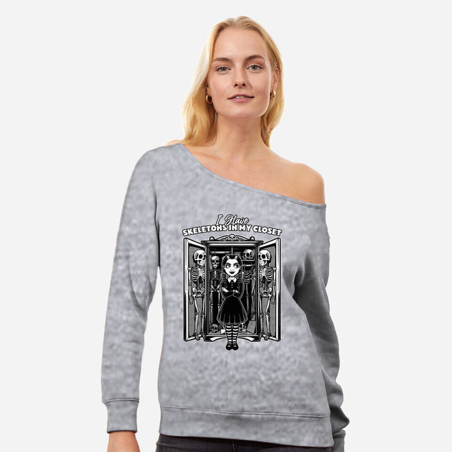 Skeleton Closet-Womens-Off Shoulder-Sweatshirt-Studio Mootant