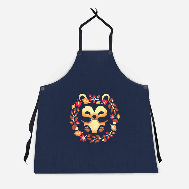 Cute Autumn Hedgehog-Unisex-Kitchen-Apron-NemiMakeit