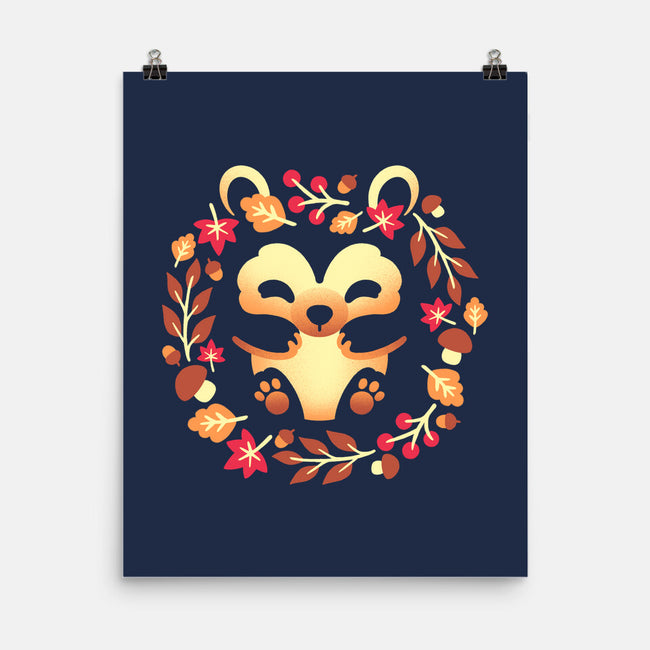 Cute Autumn Hedgehog-None-Matte-Poster-NemiMakeit