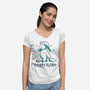 I'm Bearly Awake-Womens-V-Neck-Tee-tobefonseca