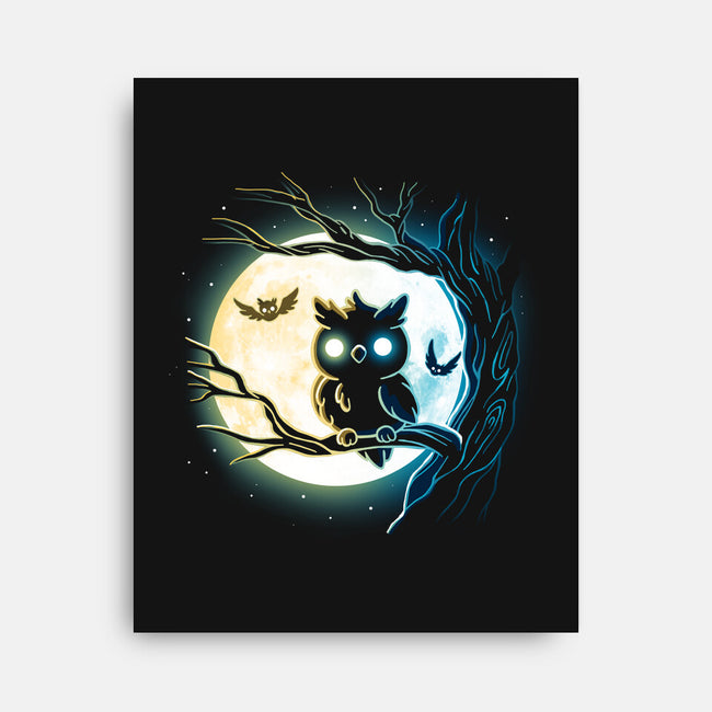 Owl Night-None-Stretched-Canvas-Vallina84