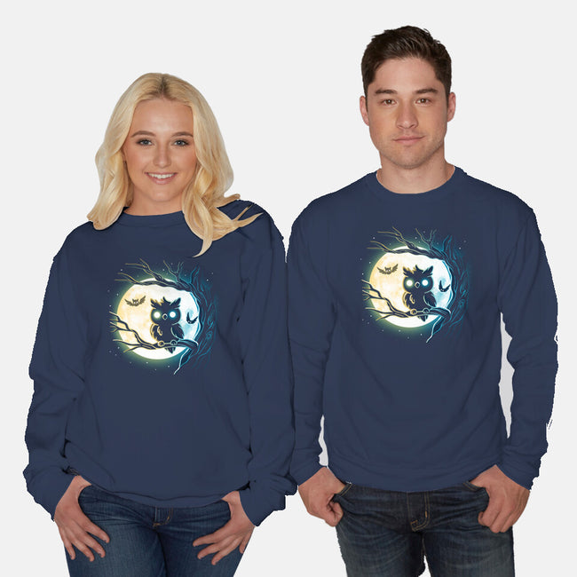 Owl Night-Unisex-Crew Neck-Sweatshirt-Vallina84