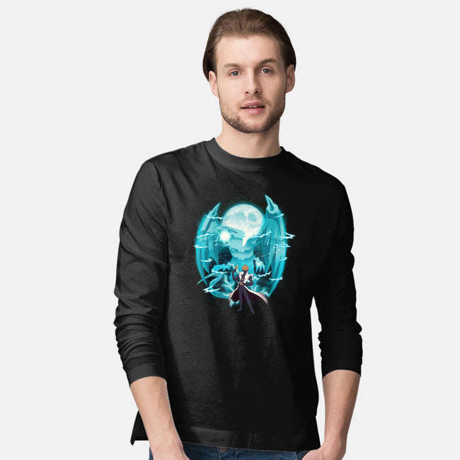 Blue Eyes White Dragon-Mens-Long Sleeved-Tee-dandingeroz