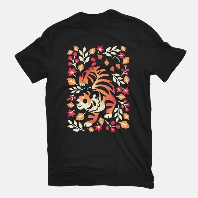 Autumn Cute Tiger-Unisex-Basic-Tee-NemiMakeit