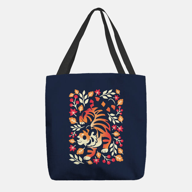 Autumn Cute Tiger-None-Basic Tote-Bag-NemiMakeit