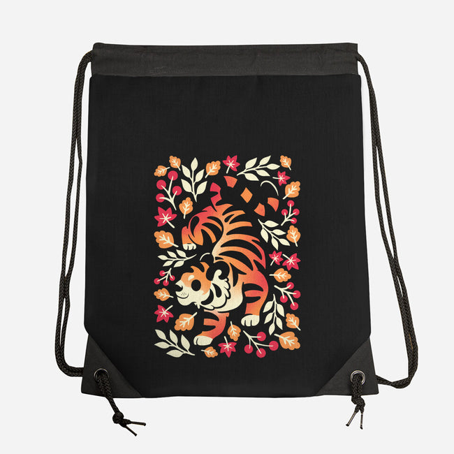 Autumn Cute Tiger-None-Drawstring-Bag-NemiMakeit