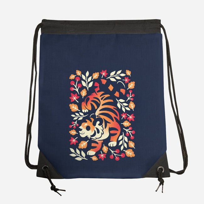 Autumn Cute Tiger-None-Drawstring-Bag-NemiMakeit